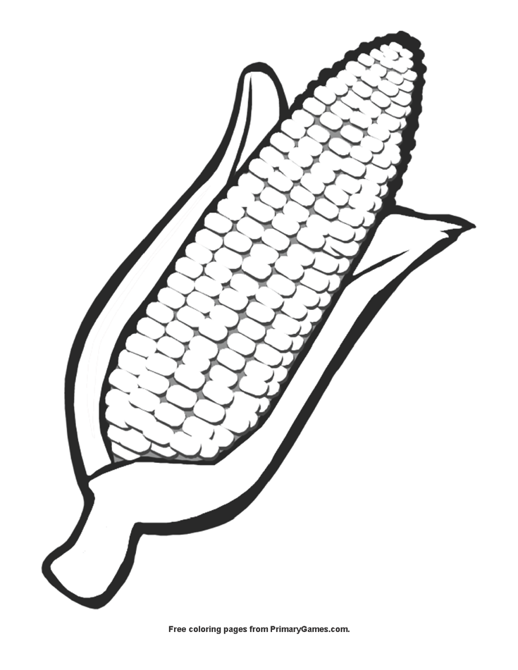 735x951 Ear Of Corn Coloring - Ear Of Corn Drawing