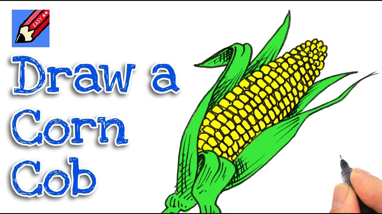 1280x720 How To Draw An Ear Of Corn Real Easy - Ear Of Corn Drawing