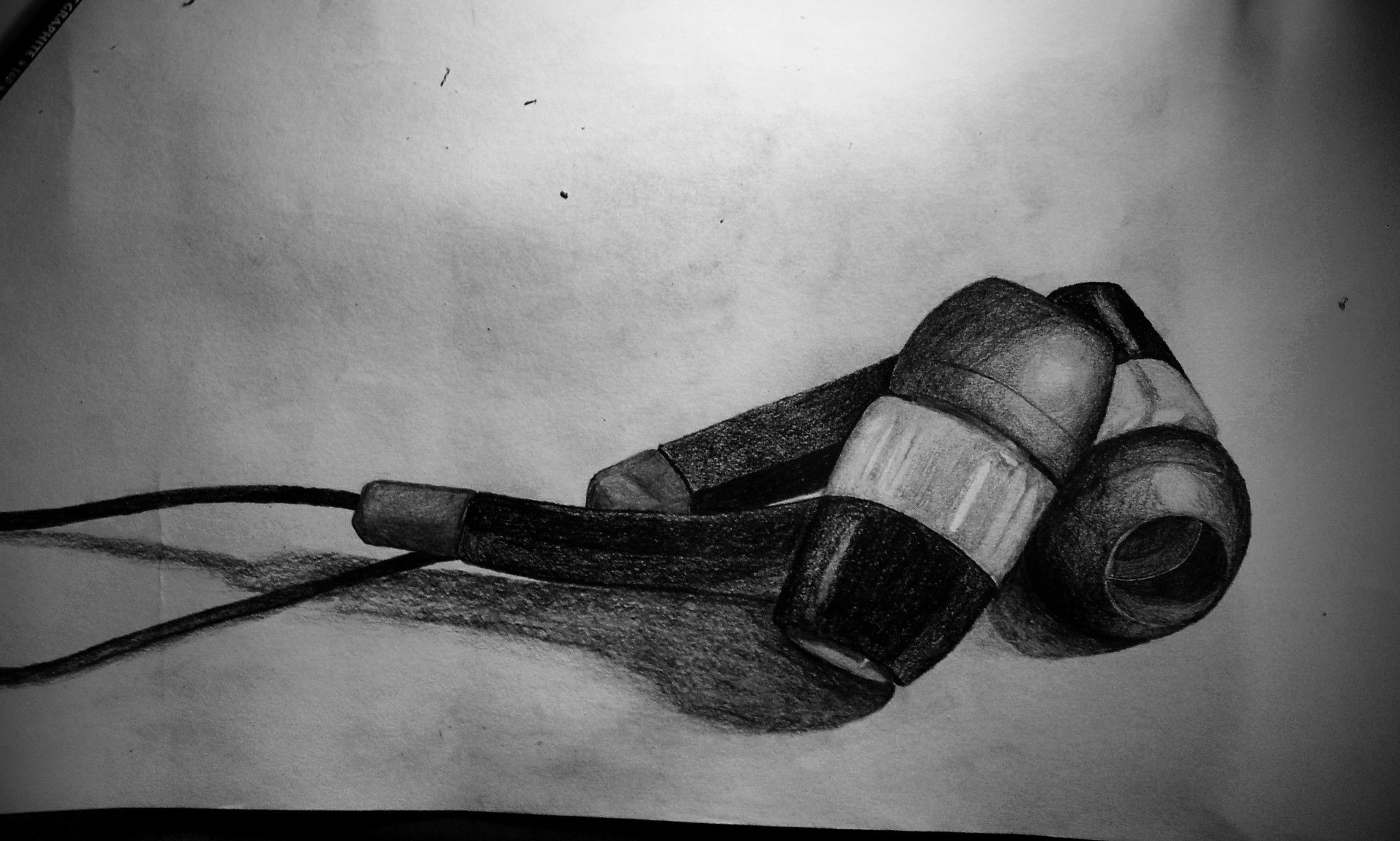 2048x1232 earbuds pencil sketch earphones pencil drawing drawings - Earphones Drawing
