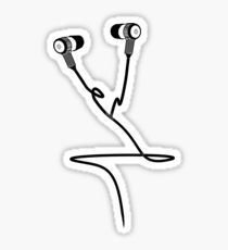 210x230 earphones drawing stickers redbubble - Earphones Drawing