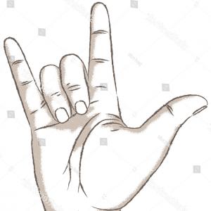 300x300 earphones in ear type pink color and i love you hand sign language - Earphones Drawing