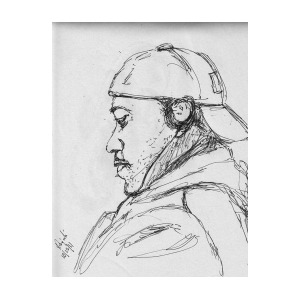 300x300 man with earphones drawing - Earphones Drawing