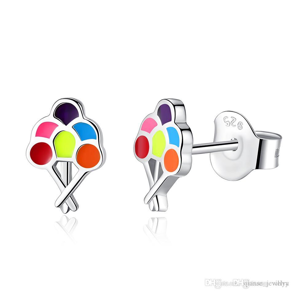 950x950 sterling silver children stud earrings colorful enamel cartoon - Earring Drawing