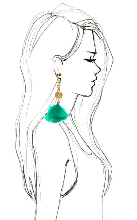 460x736 bidermann d'or feather earrings art that resonates - Earring Drawing