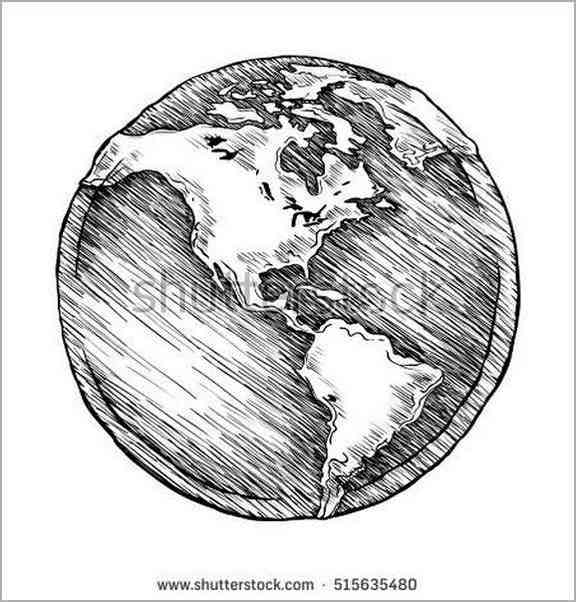 Earth Black And White Drawing