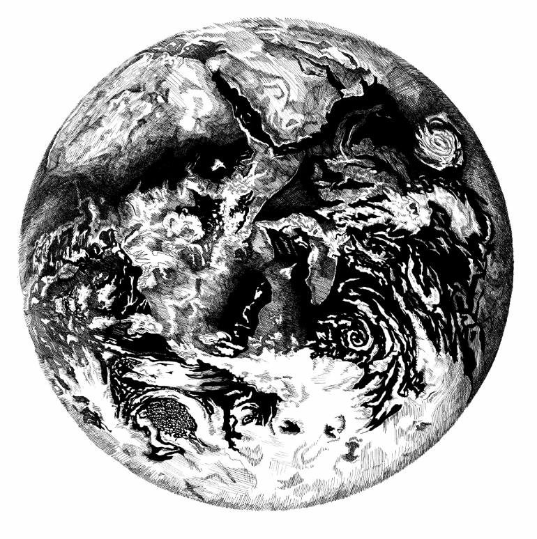 Earth Black And White Drawing at Explore