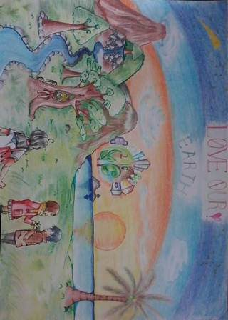 320x448 Earthday Drawings On Paigeeworld Pictures Of Earthday - Earth Day Drawing