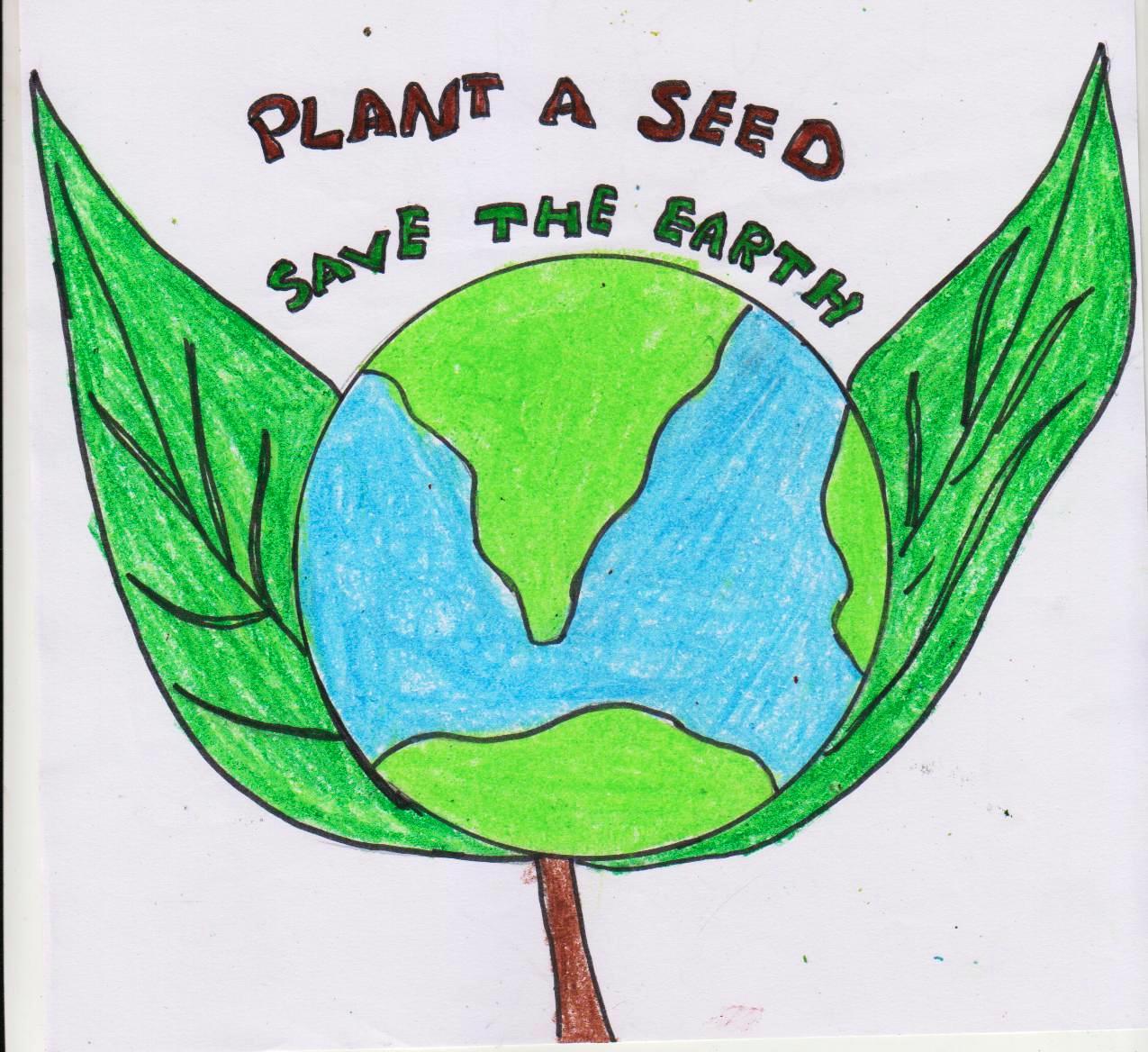 Save Earth Drawing In Easy