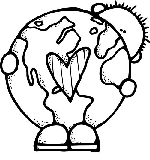 500x535 Earth Clip Art Black And White Epic Xyz - Earth Drawing Black And White