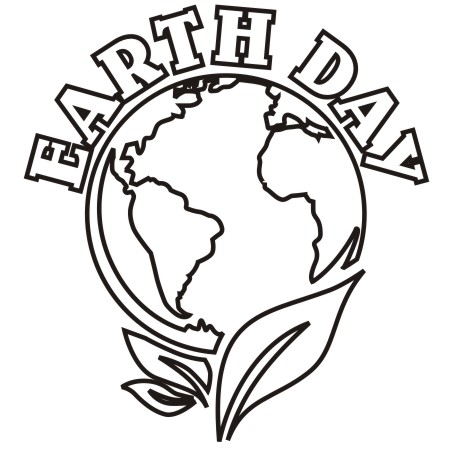 452x452 Earth Day Black And White Clipart - Earth Drawing Black And White