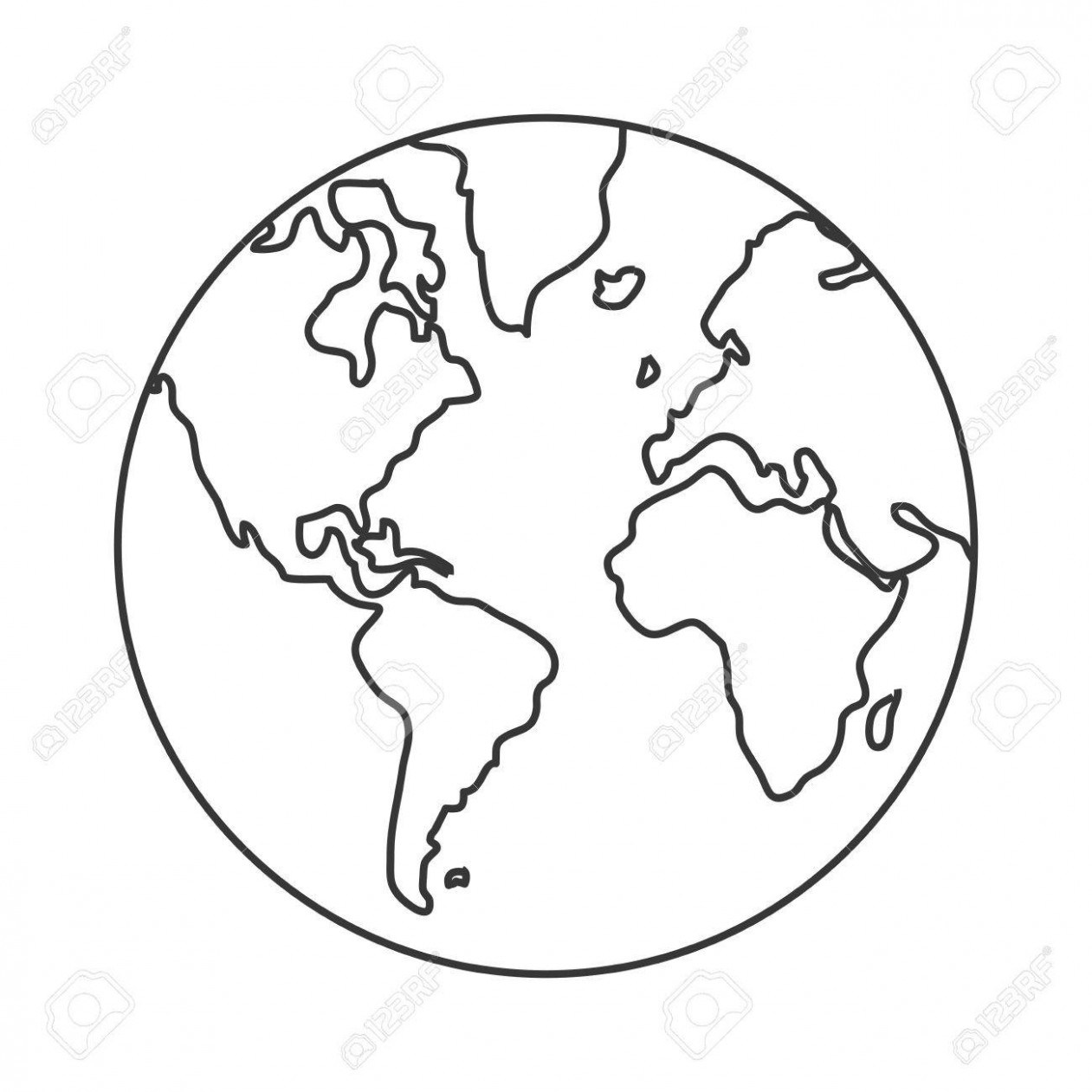 Free Earth Drawing Black And White