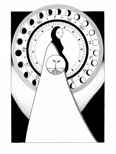 400x531 Phase Mother Earth Tumblr - Earth Drawing Black And White