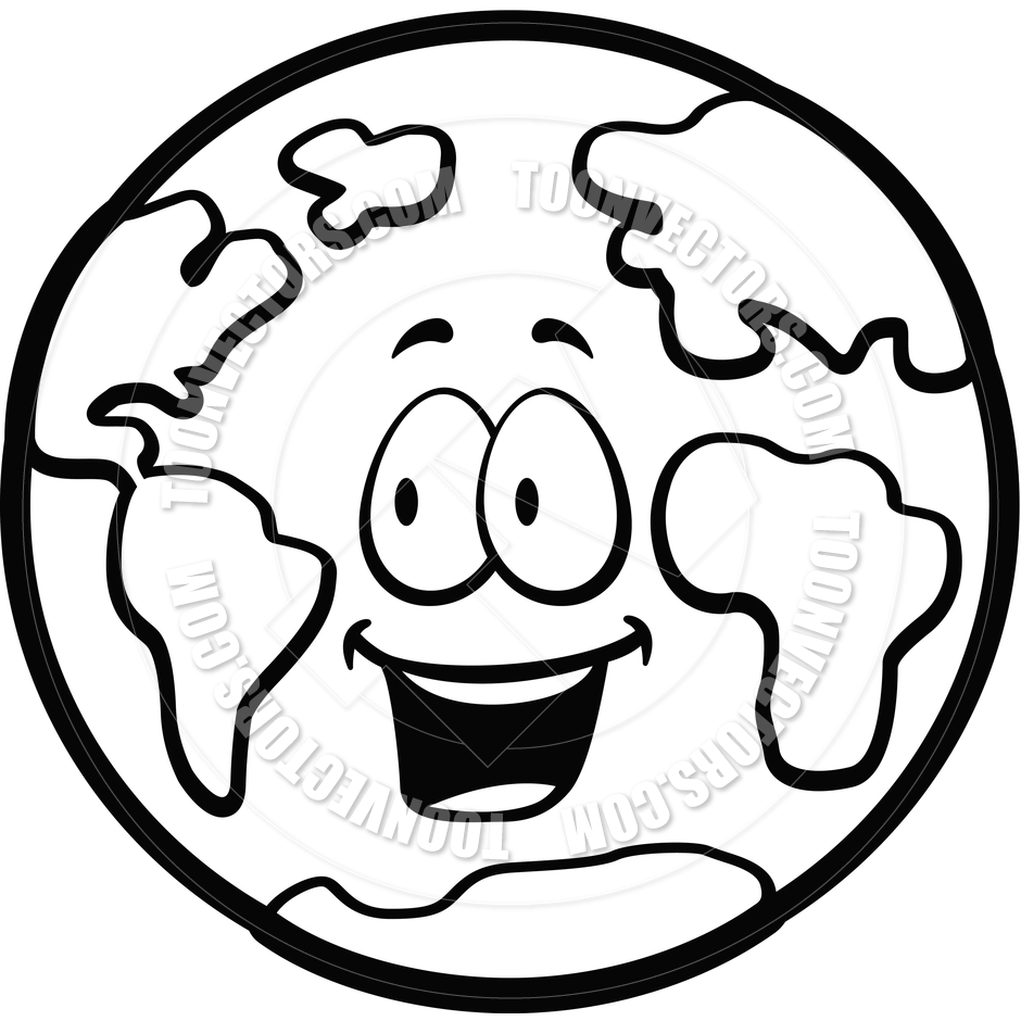 940x940 Clipart Earth Black And White - Earth Drawing Black And White