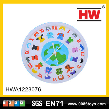 350x350 Kids Early Learning Earth Drawing Children Toy Smart Diy Wall Clock - Earth Drawing For Kids