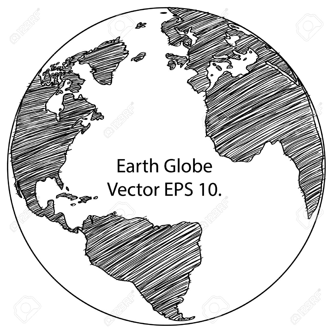 1300x1300 Globe Drawing Free Download - Earth Globe Drawing