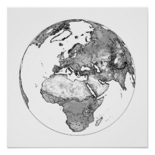 307x307 Earth Drawing Art Wall - Earth Globe Drawing