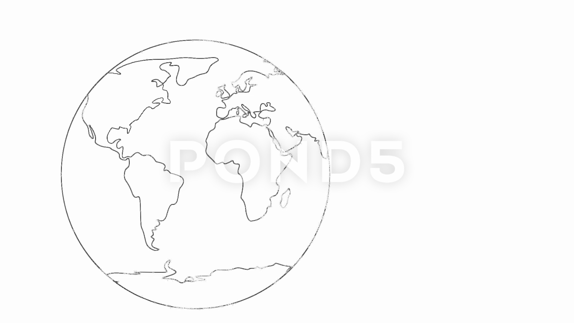 1920x1080 Continuous Line Drawing Of Planet Earth Globe Clip - Earth Line Drawing