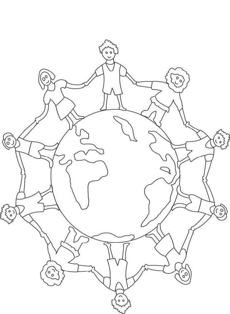 751x1024 Earth Day Drawings On Earth Day - Earth Line Drawing