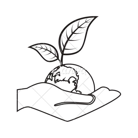 550x550 Collection Of Free Earth Drawing Plant Download On Ui Ex - Earth Line Drawing