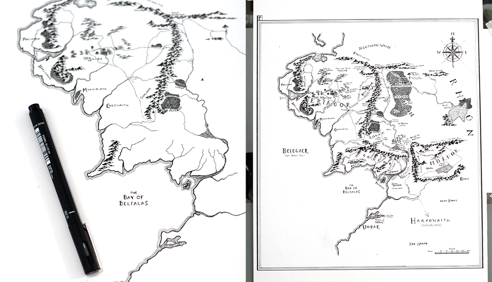 960x550 Hand Drawn Weathered Map Of Middle Earth Lotrproject Blog - Earth Map Drawing