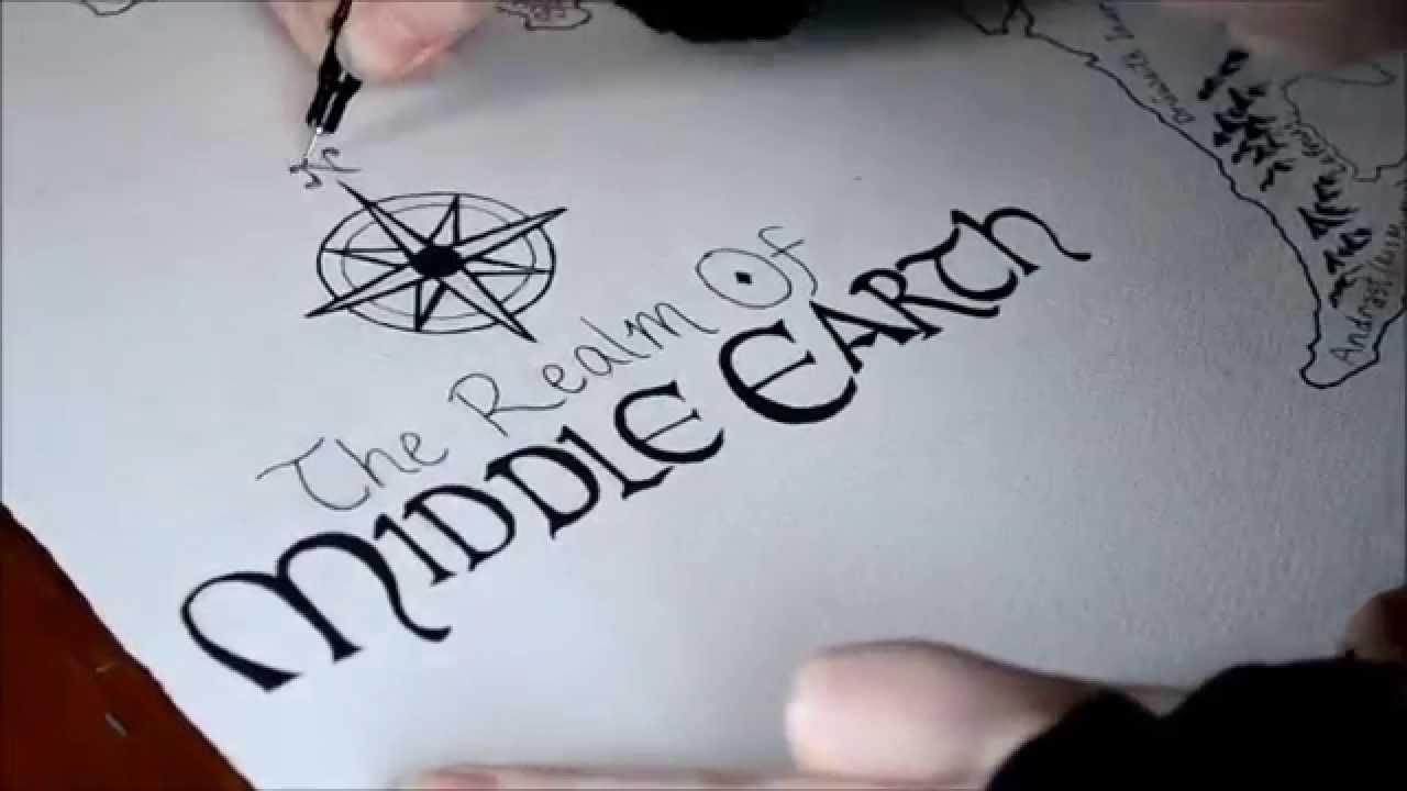 1280x720 Middle Earth Map Timelapse - Earth Map Drawing