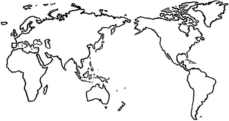 736x390 world map template, world map sketch - Earth Map Drawing