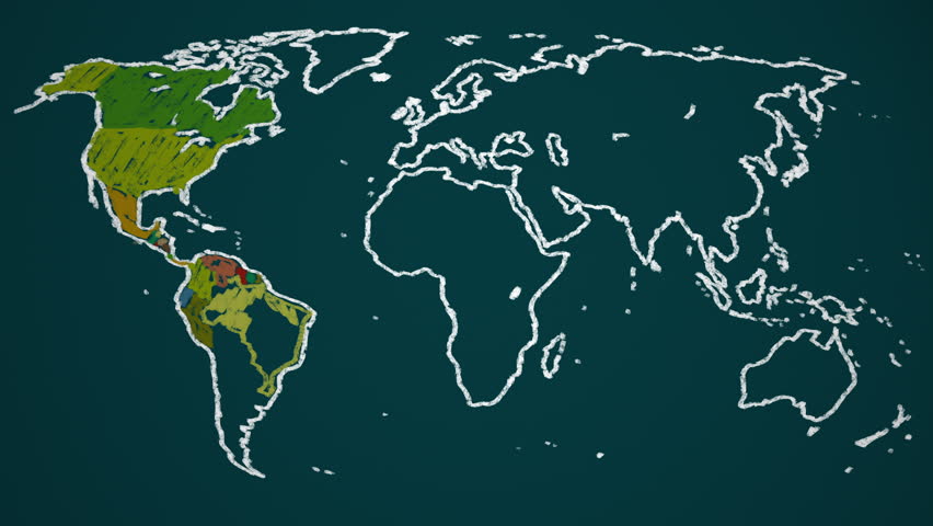 852x480 World Map Drawing All Countries Stock Footage Video - Earth Map Drawing