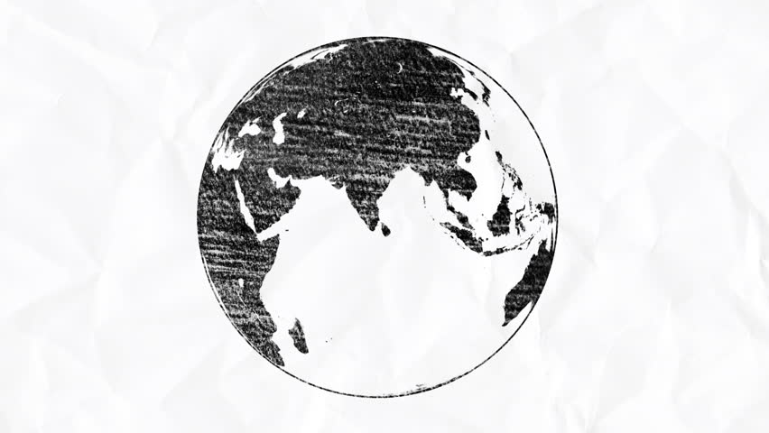 852x480 Pencil Spinning Planet Earth - Earth Pencil Drawing