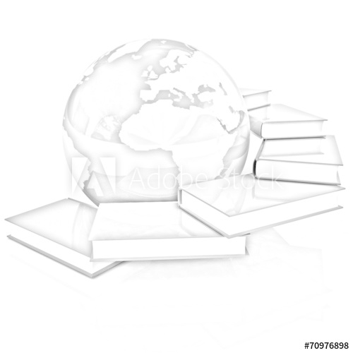 500x500 Books And Earth Pencil Drawing - Earth Pencil Drawing