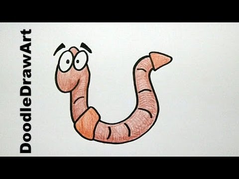 480x360 Drawing Ideas How To Draw Cartoon Worm - Earthworm Drawing