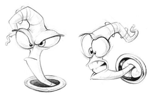 500x317 Earthworm Jim Fan Art Rocket Worm! - Earthworm Jim Drawing