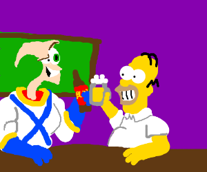 300x250 earthworm jim cameoed in the simpsons drawing - Earthworm Jim Drawing