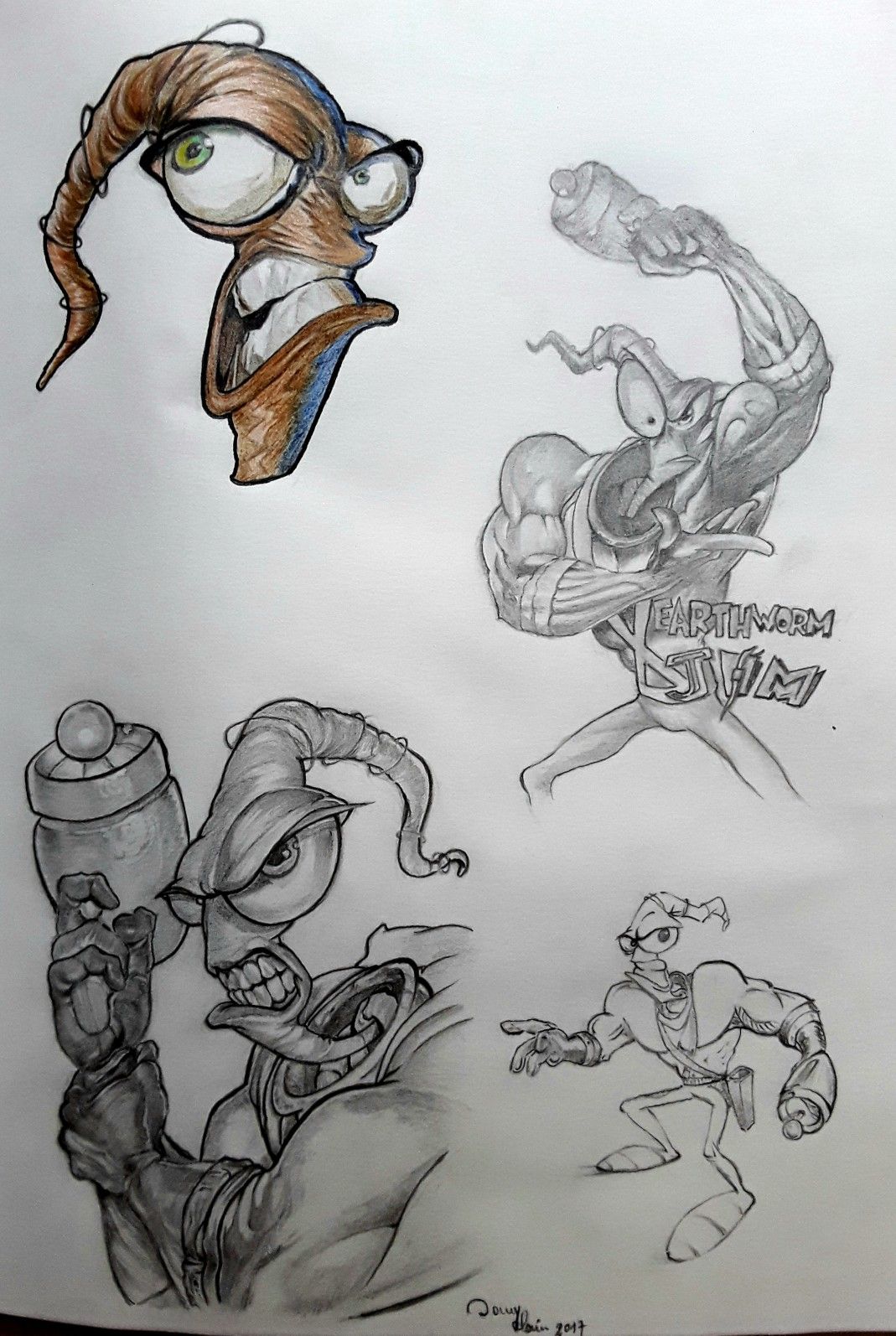 1069x1594 Earthworm Jim Personnage D'un Jeu Des Dibujos - Earthworm Jim Drawing