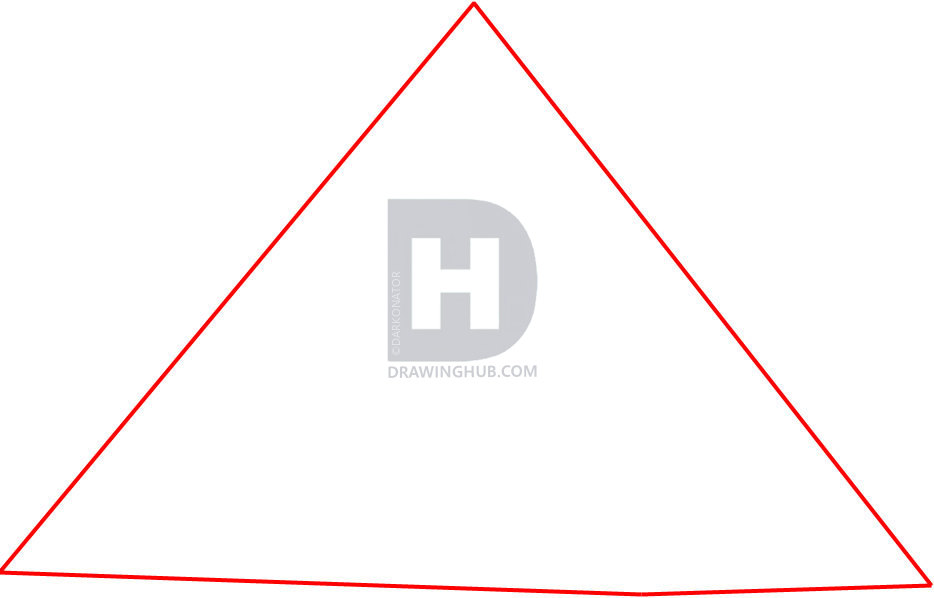 934x598 how to draw a pyramid, step - Easiest Drawing In The World