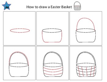 350x270 directed drawing easter basket - Easter Basket Drawing