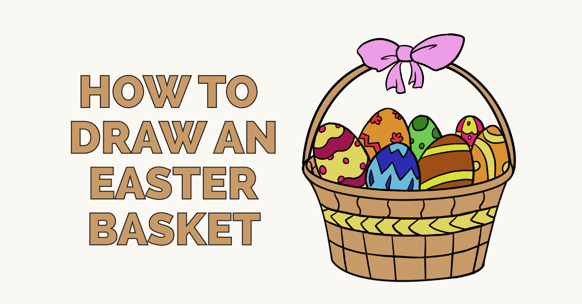 1200x628 how to draw an easter basket - Easter Basket Drawing