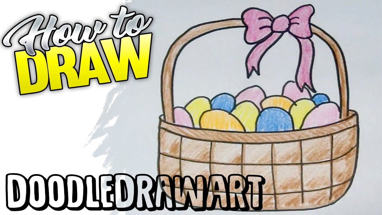 1280x720 drawing how to draw and easter basket with eggs - Easter Basket Drawing