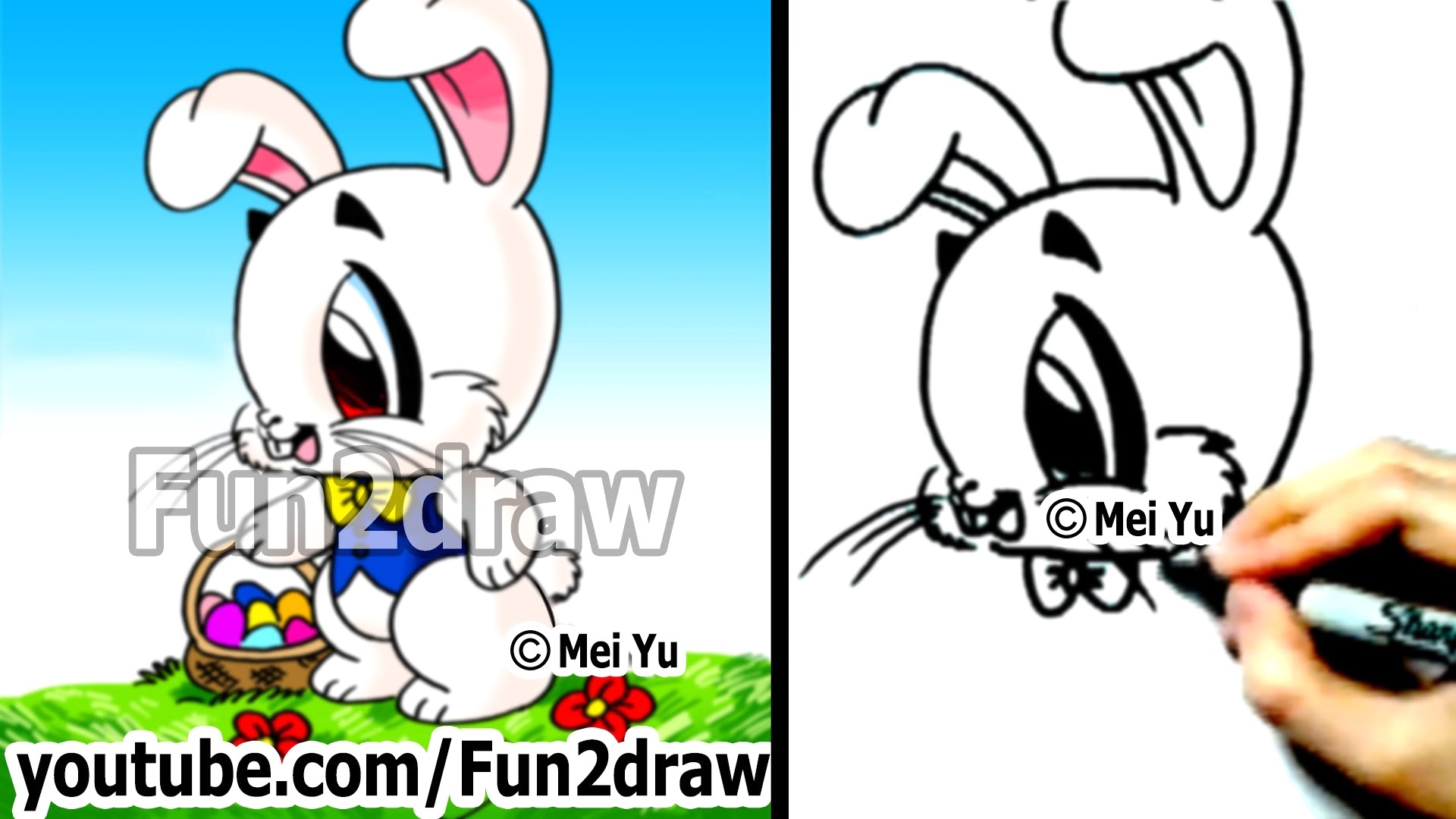 1920x1080 maxresdefault how to draw a cartoon easter bunny - Easter Bunny Cartoon Drawing