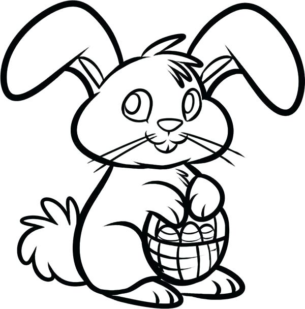 600x608 Easter Rabbit Coloring Pages Best Coloring Pages - Easter Bunny Cartoon Drawing