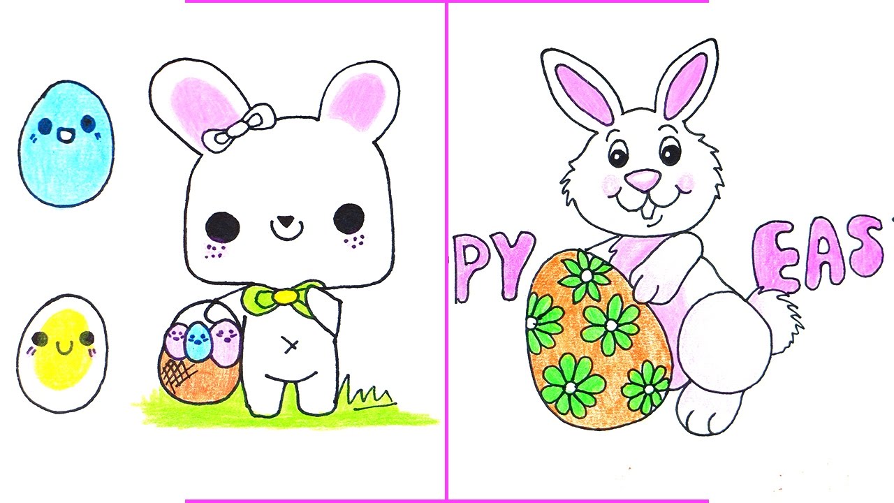 1280x720 Easter Drawings - Easter Bunny Drawing