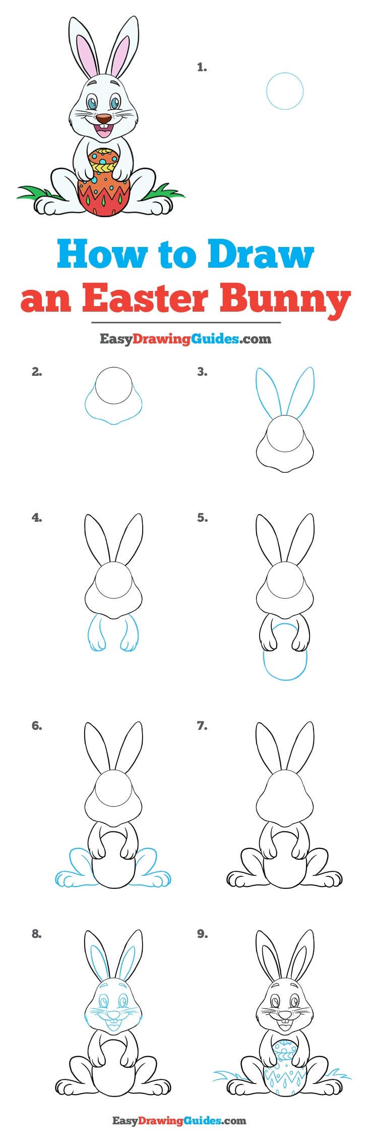 736x2261 How To Draw An Easter Bunny - Easter Bunny Drawing