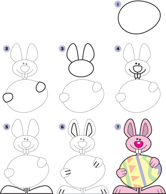 563x660 How To Draw An Easter Bunny Kid Scoop - Easter Bunny Drawing