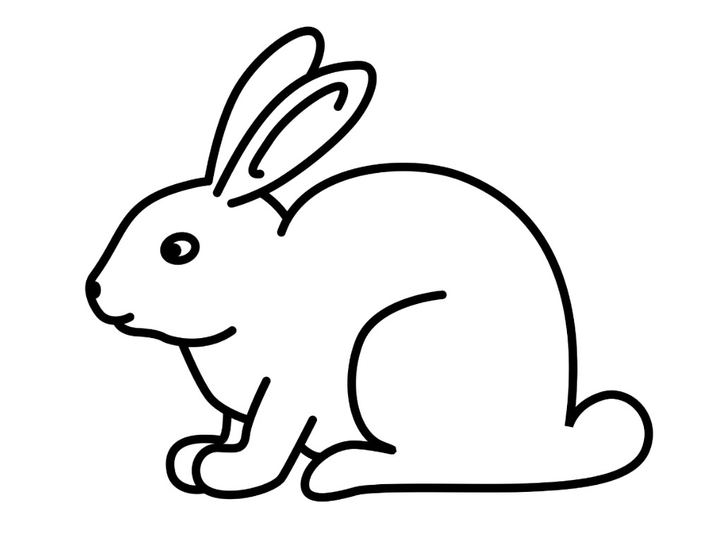 1024x768 Rabbit Drawing Profile For Free Download - Easter Bunny Drawing