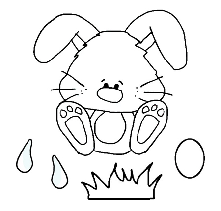 450x429 Easter Bunny Applique Pattern - Easter Bunny Line Drawing