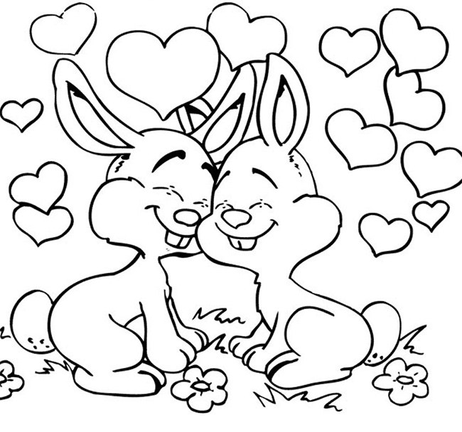 650x608 Rabbit Shape Templates And Crafts Colouring Pages Free - Easter Bunny Line Drawing