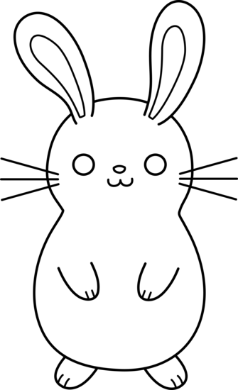 335x550 Bunnies Clipart Line Art For Free Download And Use - Easter Bunny Line Drawing