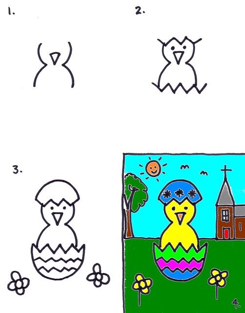 502x640 easter chick drawing for kids art for kids - Easter Chick Drawing