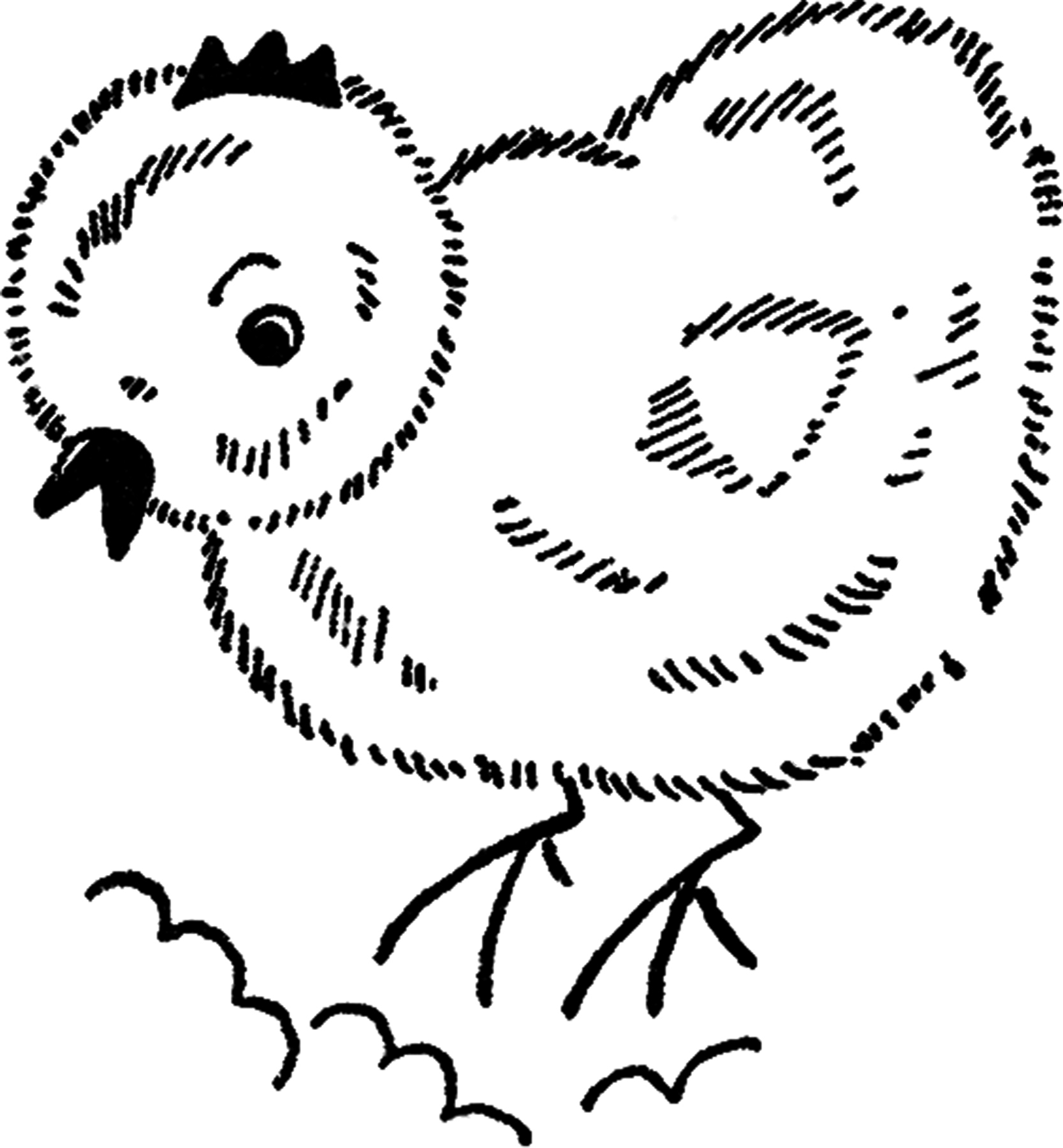 1667x1800 easter chick line drawing! - Easter Chick Drawing