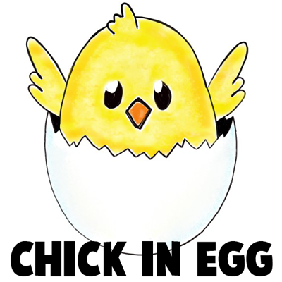 400x400 how to draw a baby chick in an egg shell for easter drawing - Easter Chick Drawing