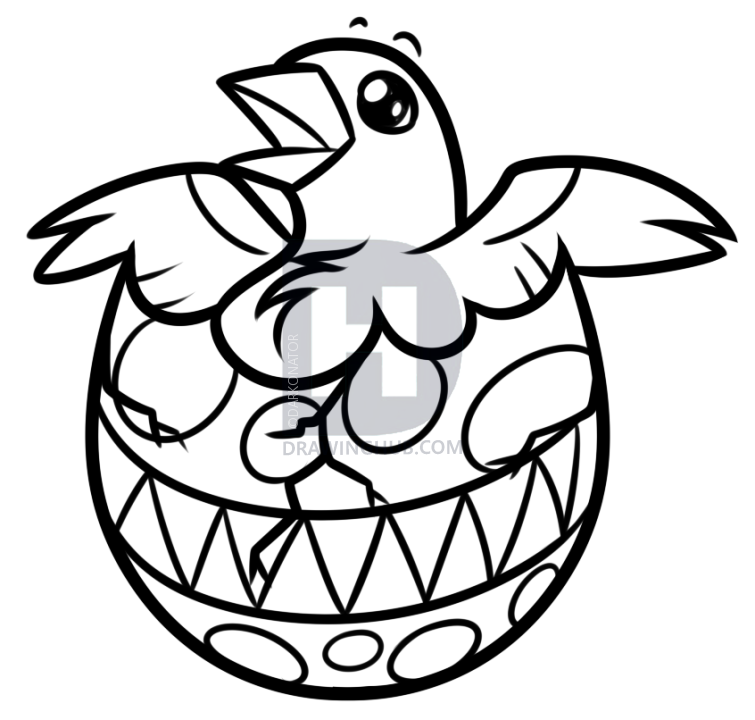 755x720 easter chick drawing lesson, step - Easter Chick Drawing